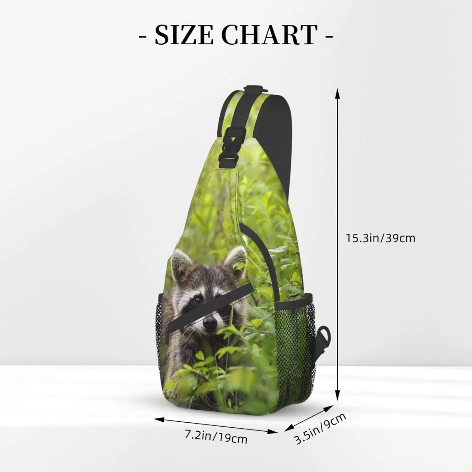 Raccoon Crossbody Bag Animal Shoulder Bag Backpack Cute Sling Bag Chest Casual Daypack for Outdoor
