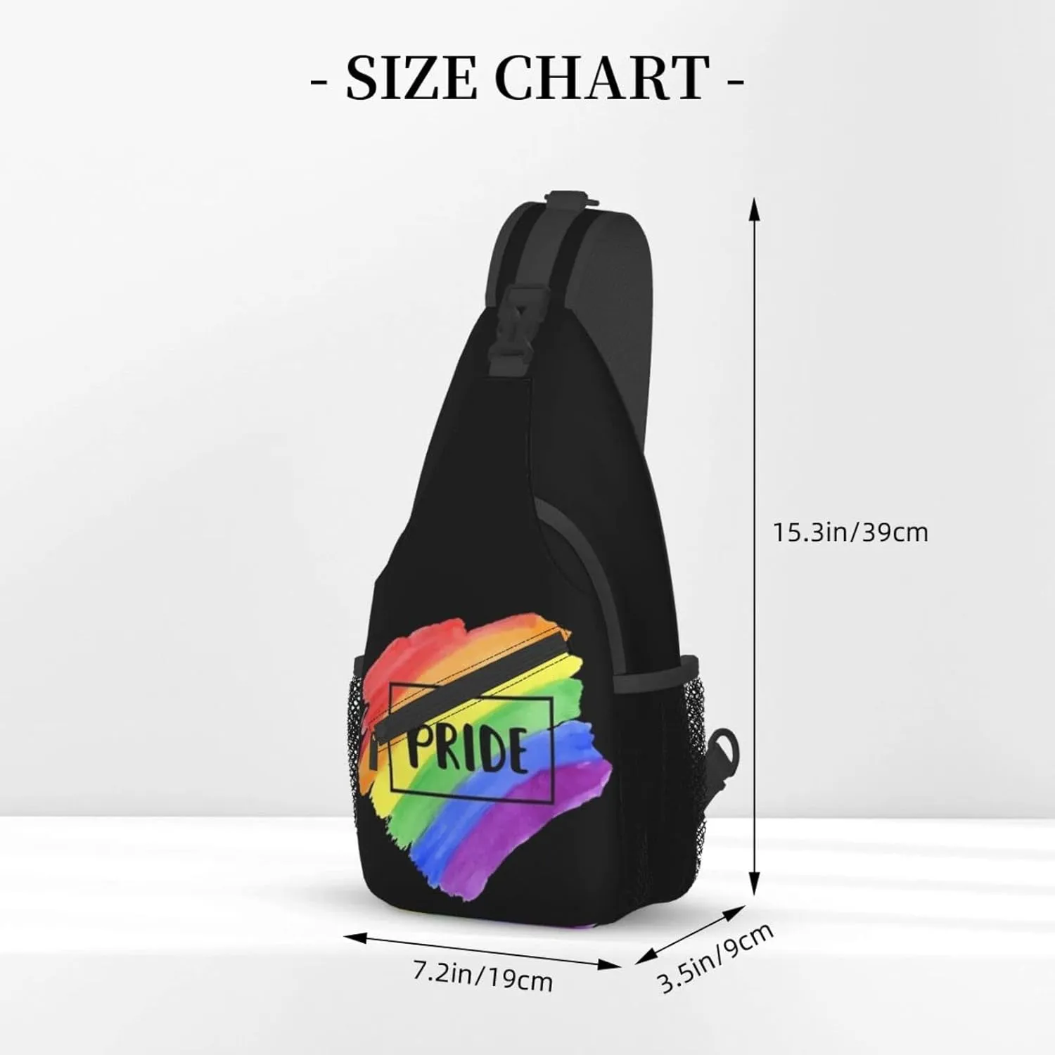 Rainbow LGBT Pride Sling Backpack, Multipurpose Lgbt Crossbody Shoulder Bag Travel Hiking Daypack for Men Women