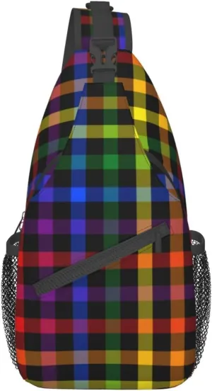 Rainbow LGBT Pride Sling Bag LGBT Crossbody Sling Backpack Multipurpose LGBT Chest Bag for Women Cycling