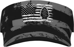 Rangers Airborne Special Forces Tab Soldier USA American Flag Unisex Sun Visor Cap - Ultimate UV Protection for Stylish Outdoor Fun! Black