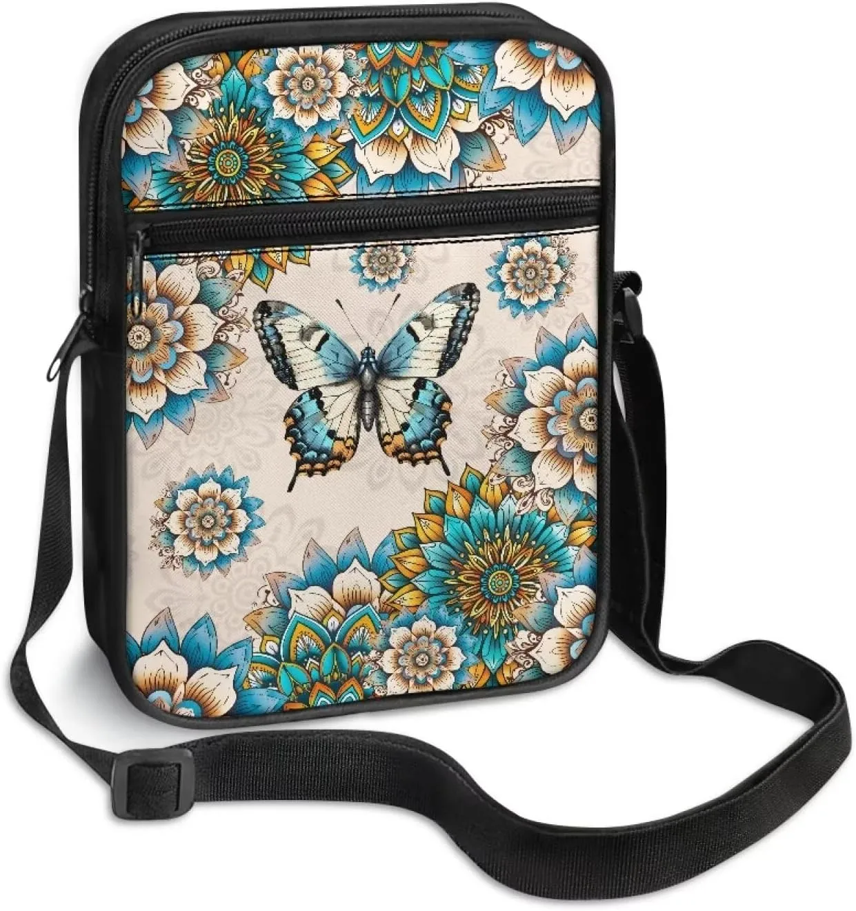 Rchsmod Small Crossbody Bag for Women Men Messenger Bag with Adjustable Strap, Sling Bag Cell Phone Purse with Zipper Closure