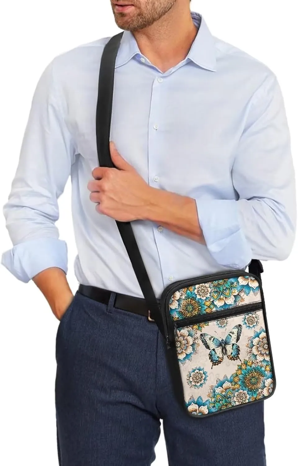 Rchsmod Small Crossbody Bag for Women Men Messenger Bag with Adjustable Strap, Sling Bag Cell Phone Purse with Zipper Closure