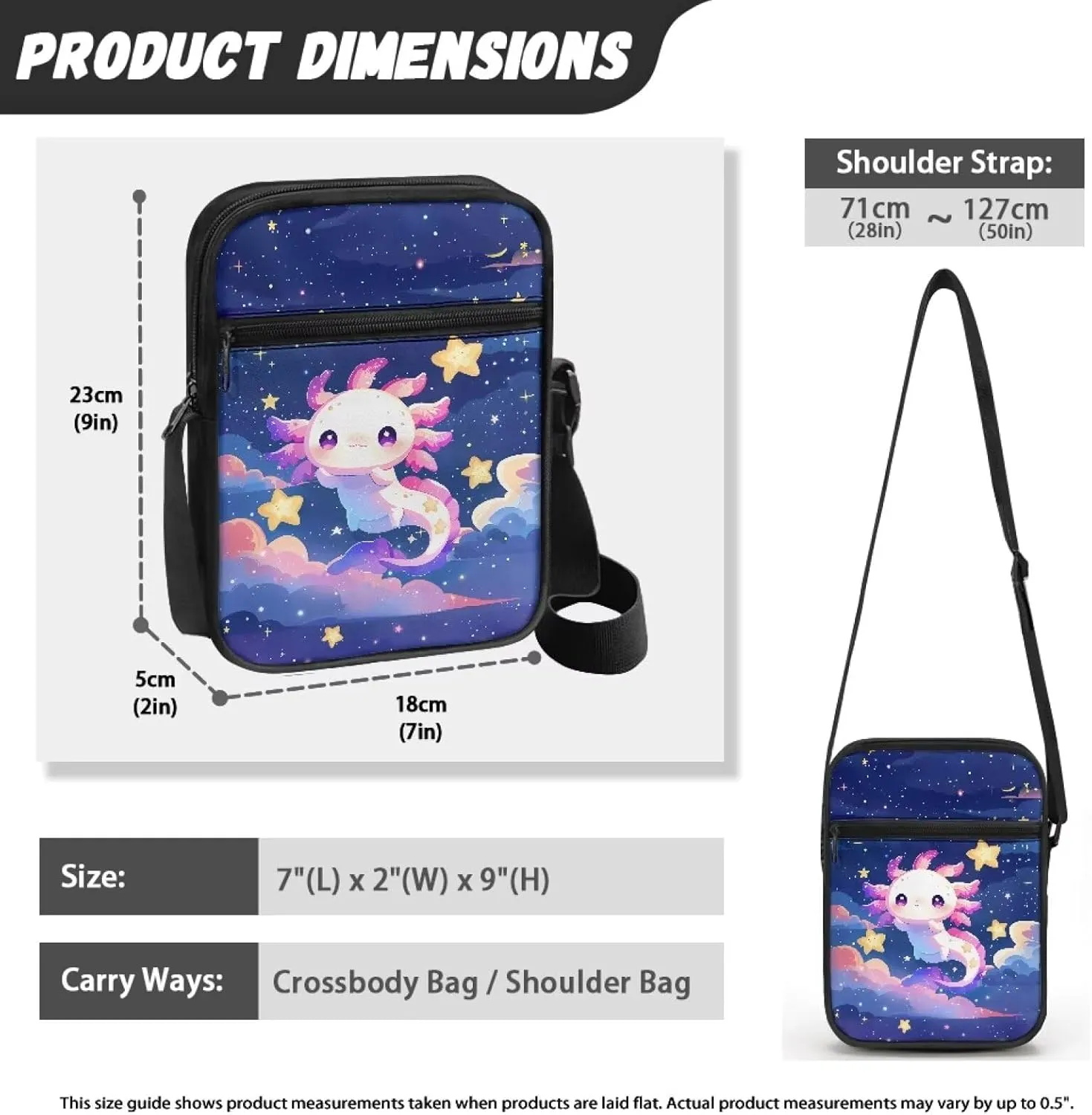 Rchsmod Small Messenger Bag for Men Women Crossbody Shoulder Bag Sling Bag Cell Phone Purse Travel Bag with Adjustable Strap