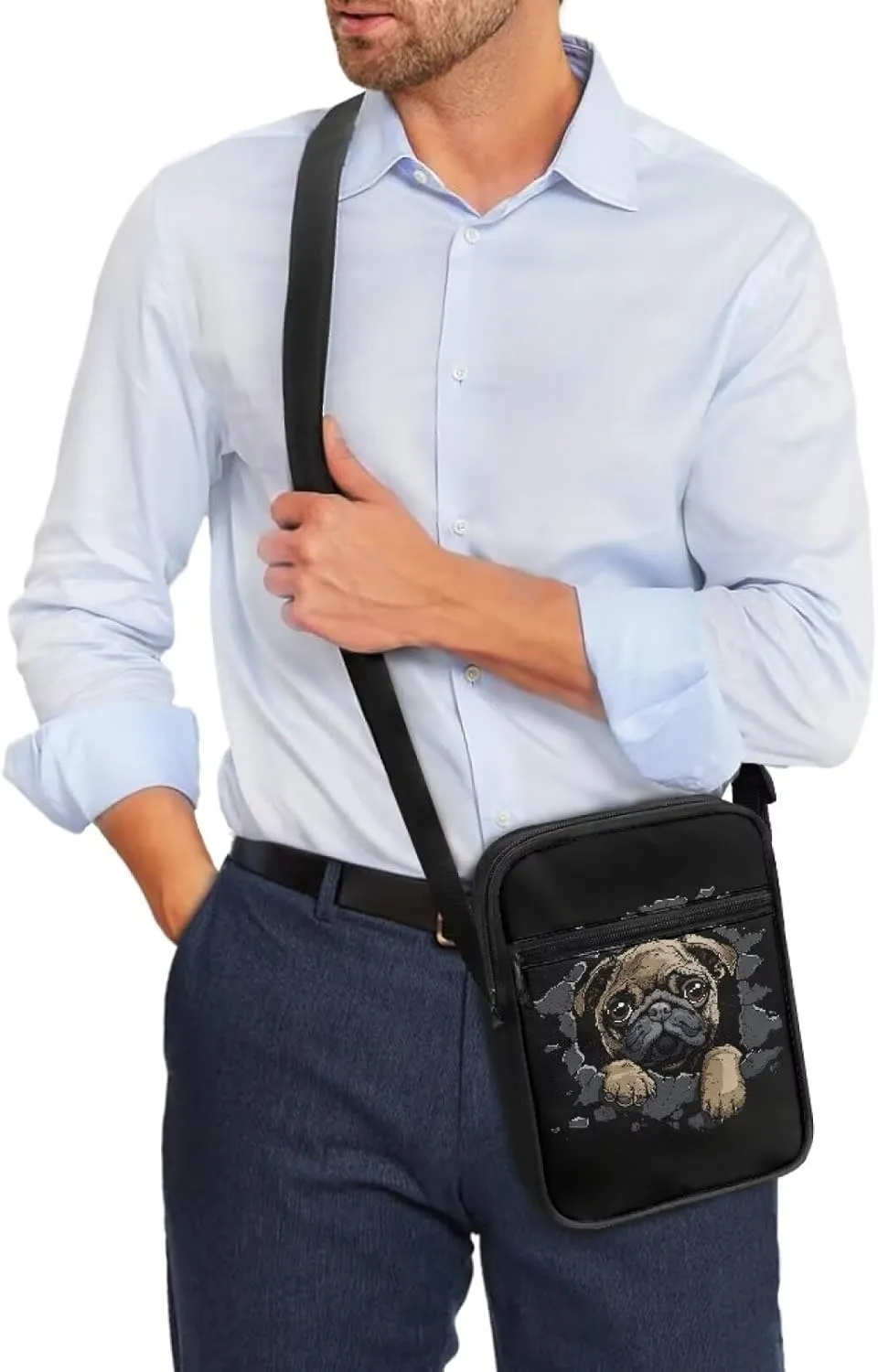 Rchsmod Small Messenger Bag for Men Women Crossbody Shoulder Bag Sling Bag Cell Phone Purse Travel Bag with Adjustable Strap
