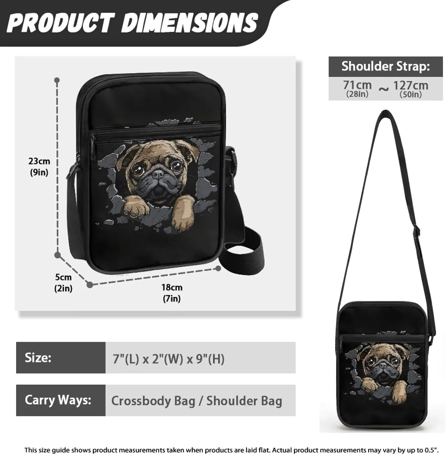 Rchsmod Small Messenger Bag for Men Women Crossbody Shoulder Bag Sling Bag Cell Phone Purse Travel Bag with Adjustable Strap