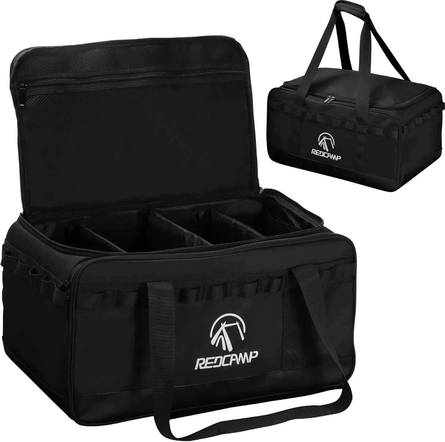 REDCAMP Camping Tote Organizer, 35L Tactical Duffel Bag, Waterproof Camping Storage Organizer with 3 Adjustable Dividers for Outdoor Transport