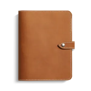 Refillable Leather Agenda Cover - Chestnut