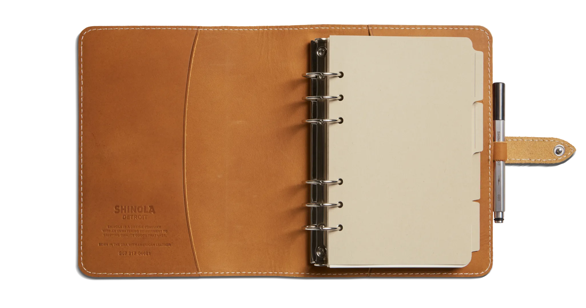 Refillable Leather Agenda Cover - Chestnut