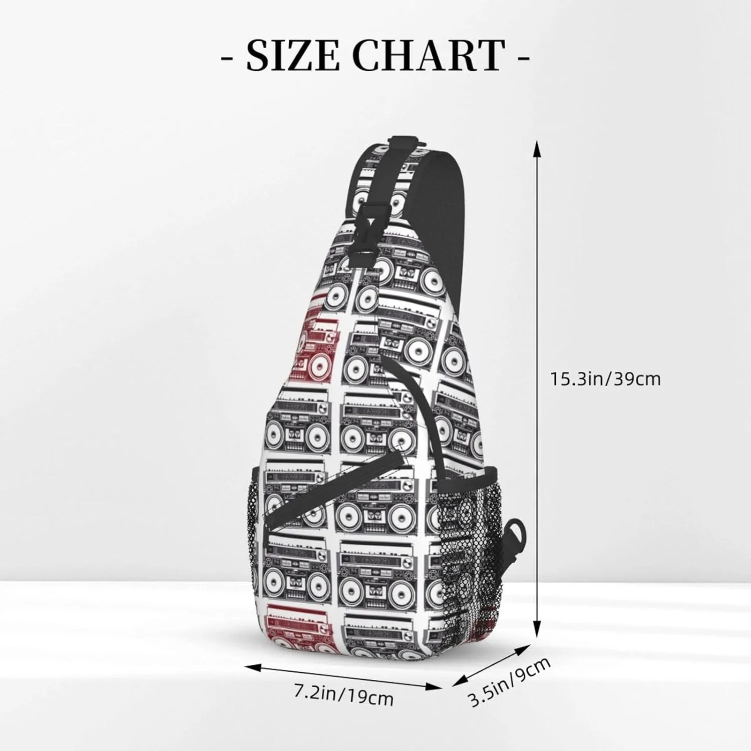 Retro Cassettes Crossbody Bag Recorder Shoulder Bag Backpack Retro Sling Bag Chest Casual Daypack Outdoor