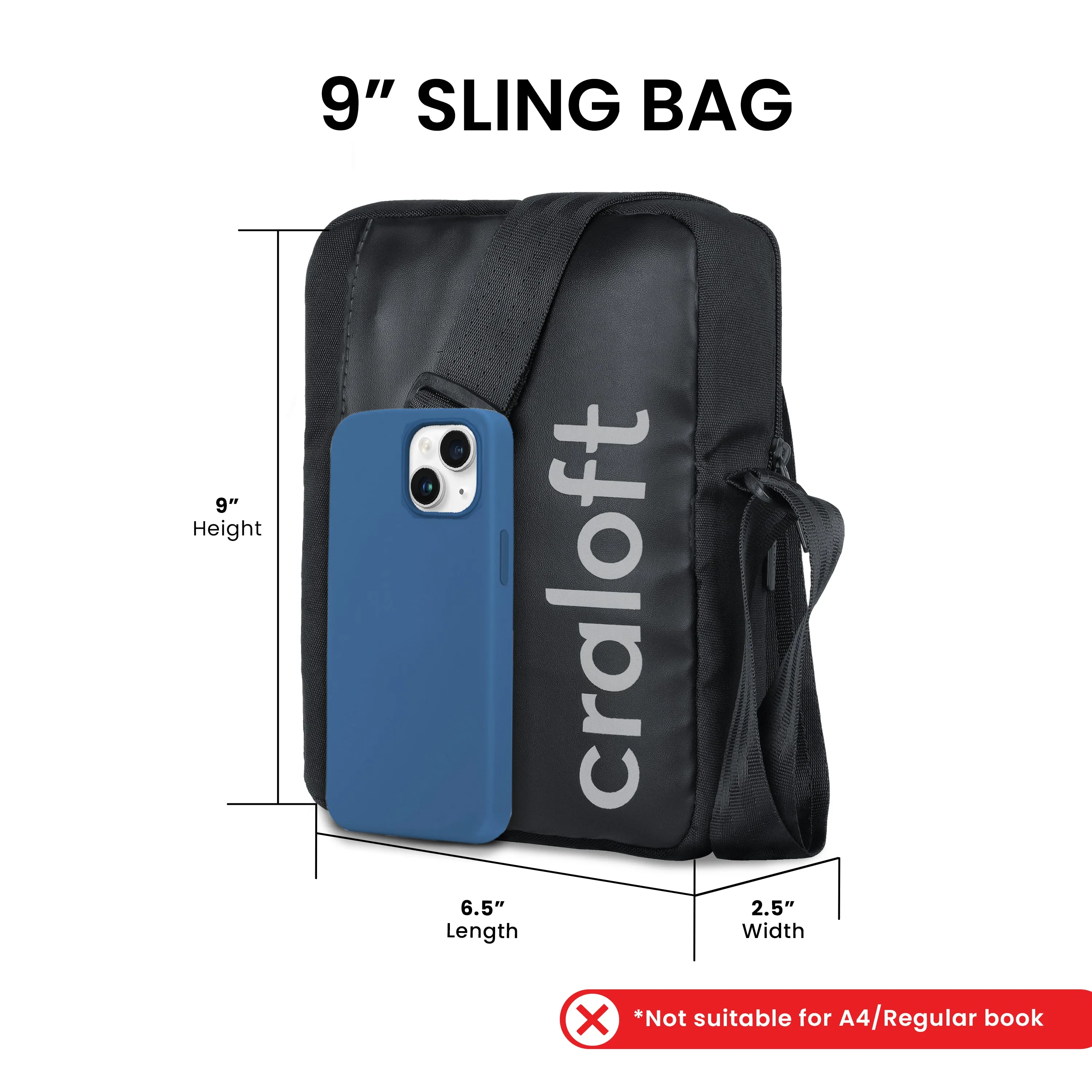 RexoFlex Mini Side Sling Bag (Black)