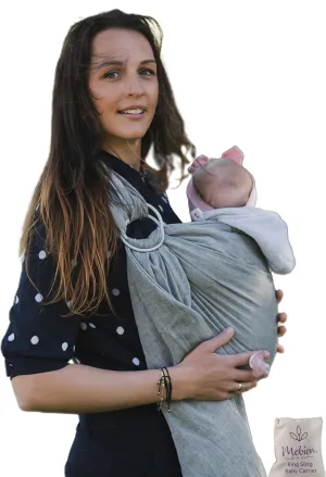 Ring Sling Baby Carrier 100% Cotton Muslin Front and Chest Newborn to Toddler Carrier and Baby Sling (Dark Grey)