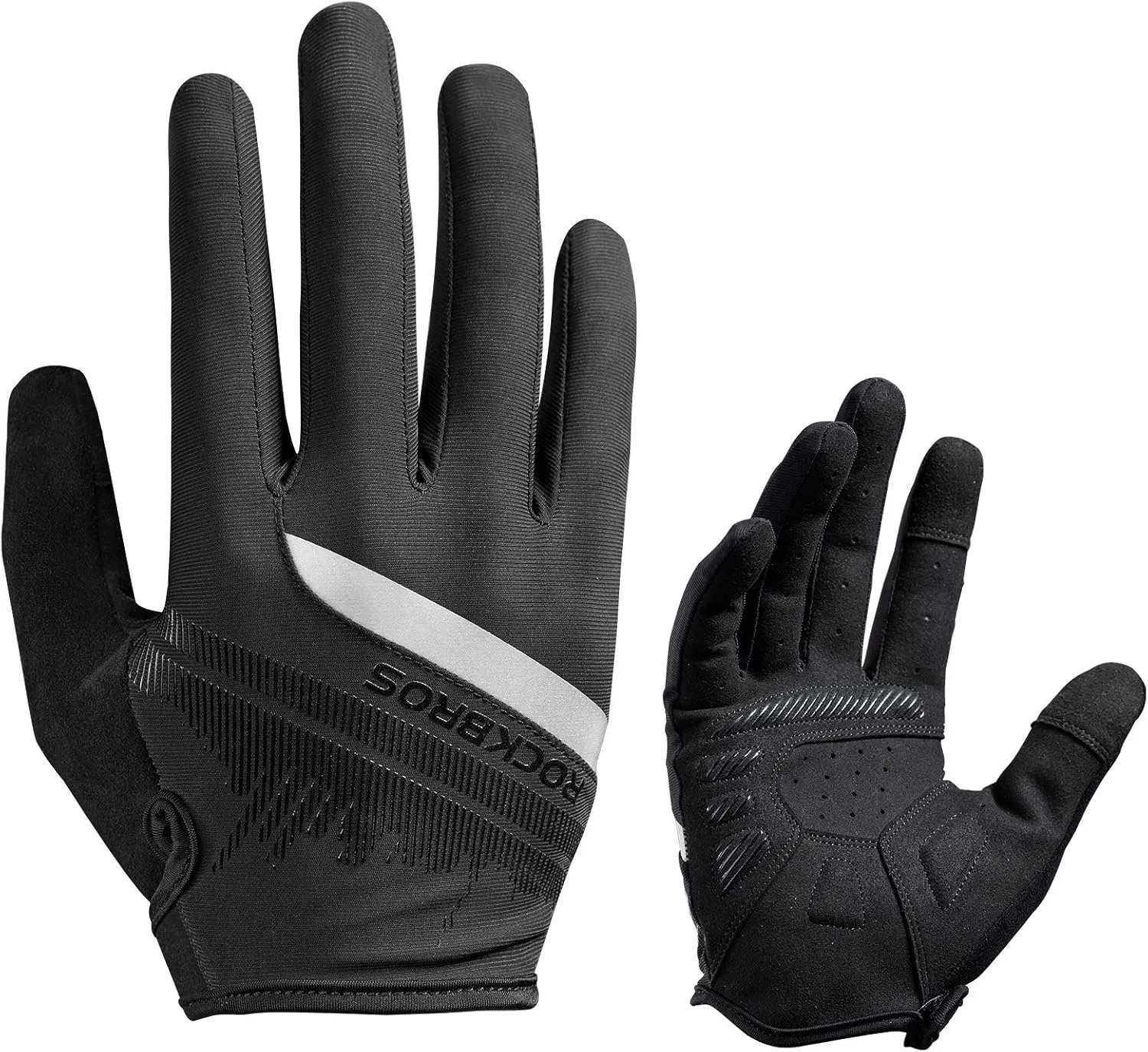 ROCKBROS Mountain Bike Gloves for Men - Anti-Slip, Breathable Full Finger Biking Gloves for Outdoor Sports