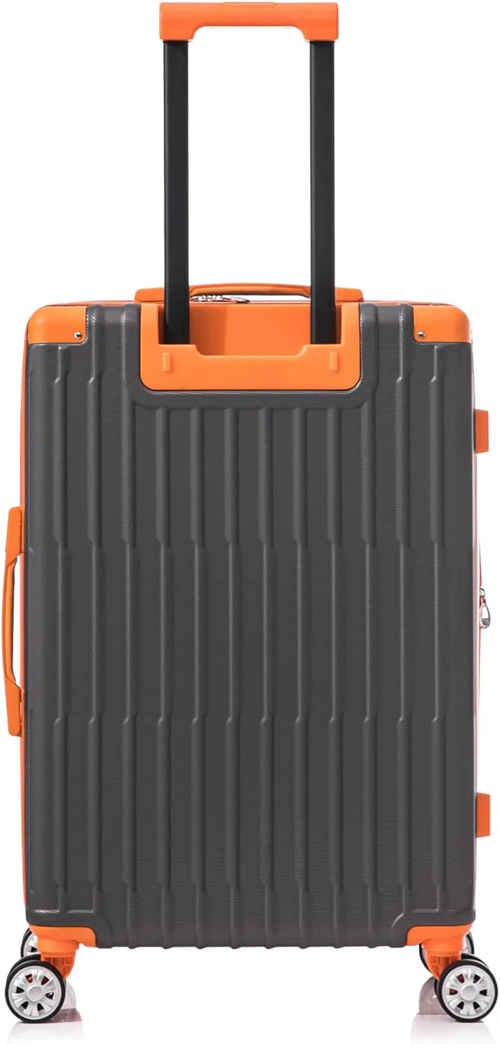 Rockland 3 Set, 2-Piece Hardside Spinner Wheel Upright Luggages with Tote, Charcoal