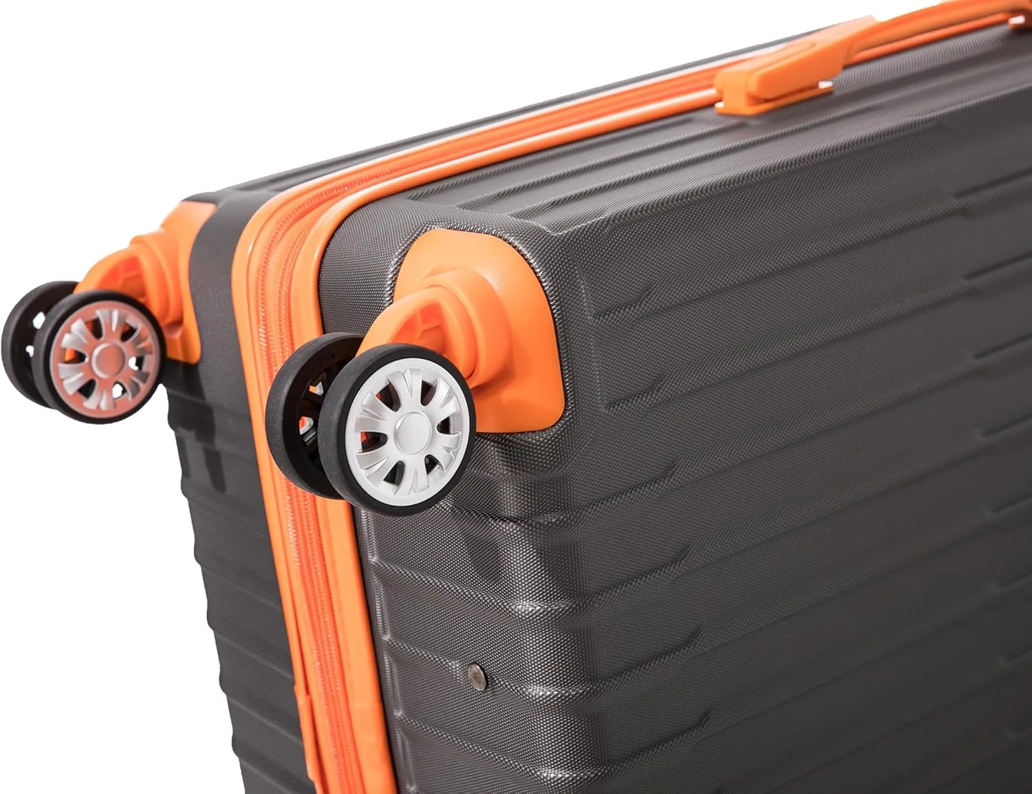 Rockland 3 Set, 2-Piece Hardside Spinner Wheel Upright Luggages with Tote, Charcoal