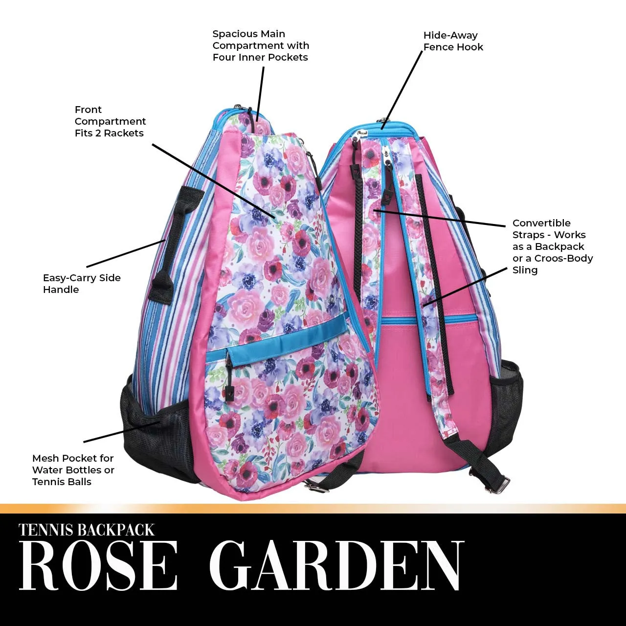 Rose Garden Tennis Backpack