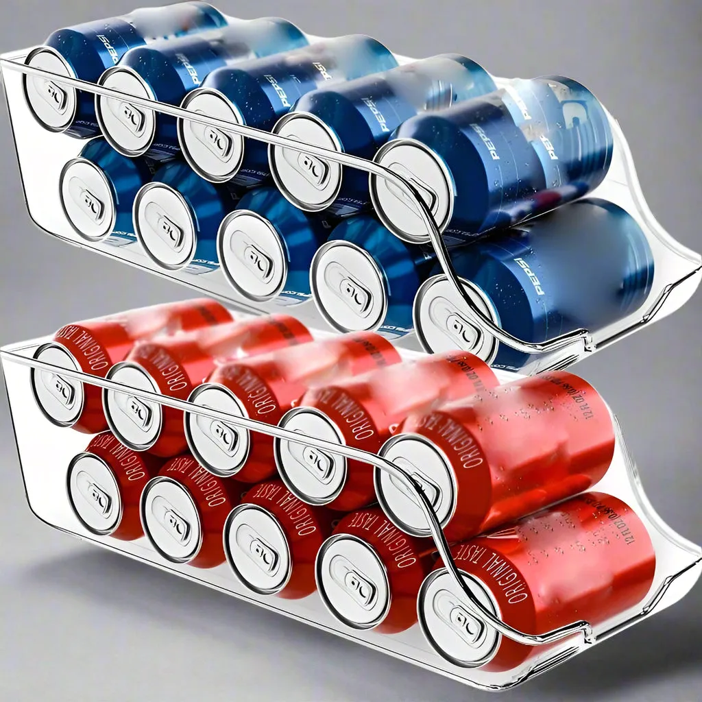 Royelux Soda Cans Storage – Clear Stackable Can Dispenser for Kitchen & Refrigerator