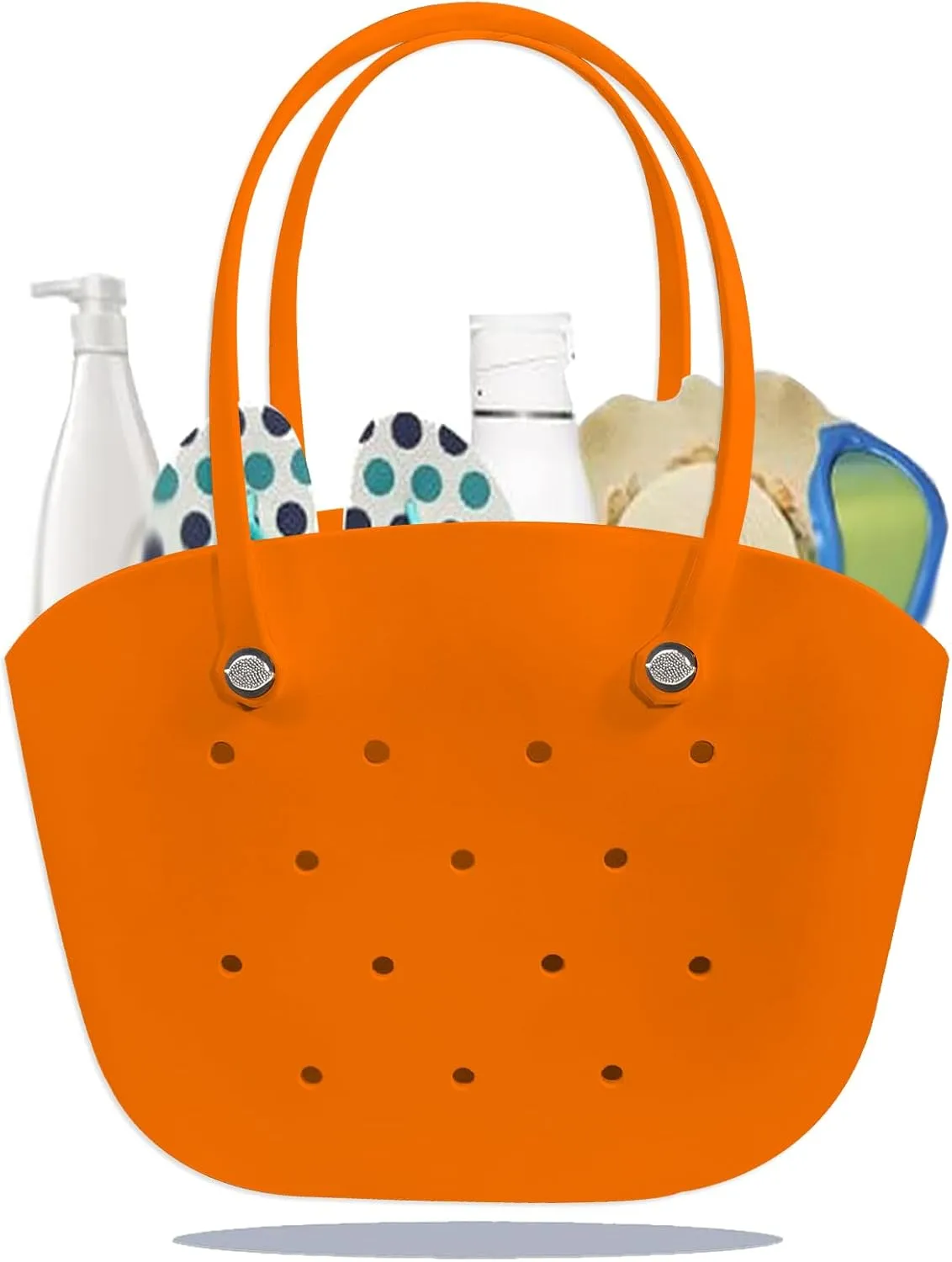 Rubber Beach Bag Large Waterproof Lightweight Washable Durable Bogo Bag Women Rubber Tote Bag for Beach, Pool, Gym