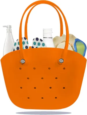 Rubber Beach Bag Large Waterproof Lightweight Washable Durable Bogo Bag Women Rubber Tote Bag for Beach, Pool, Gym