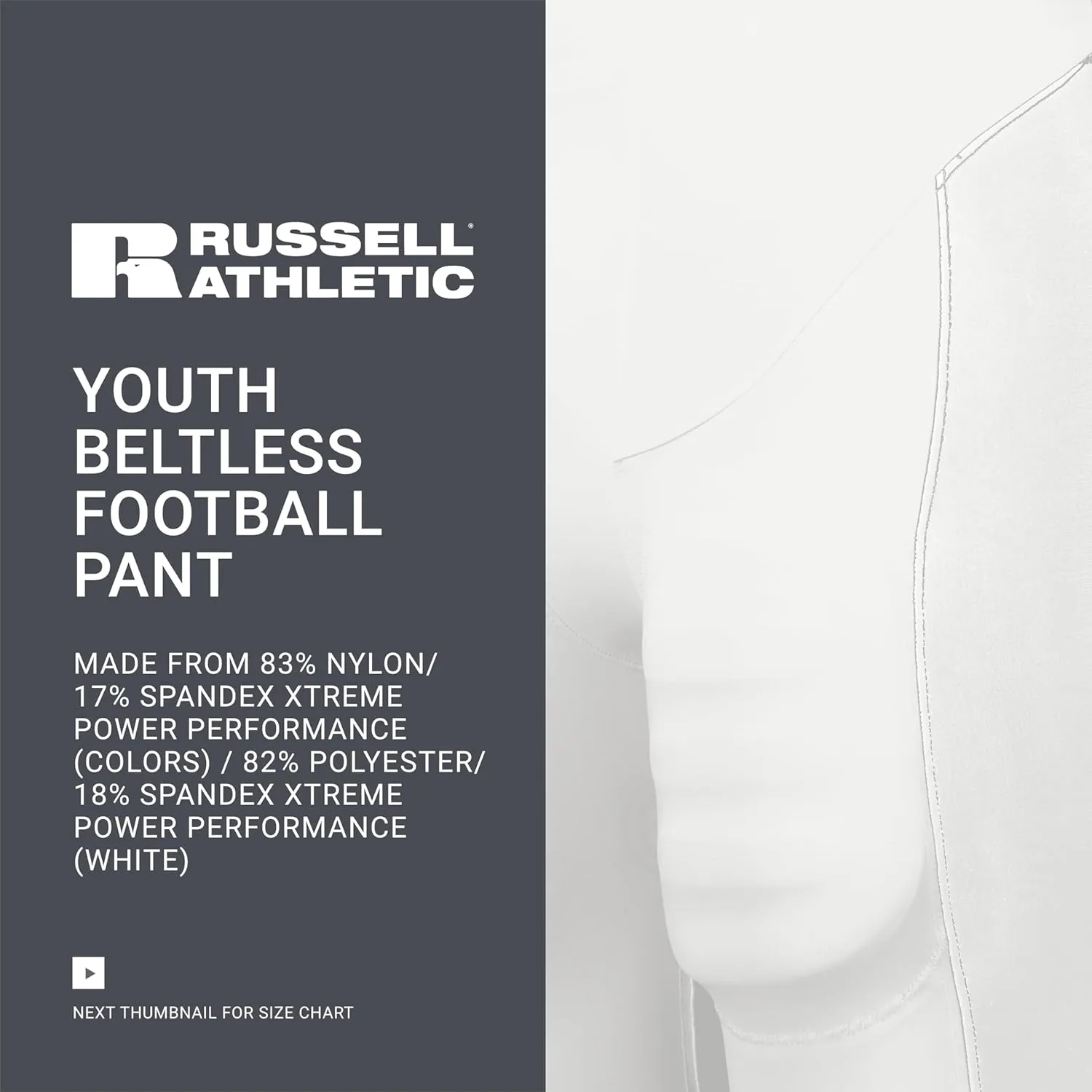 Russell Athletic Boys Youth Beltless Football Pant