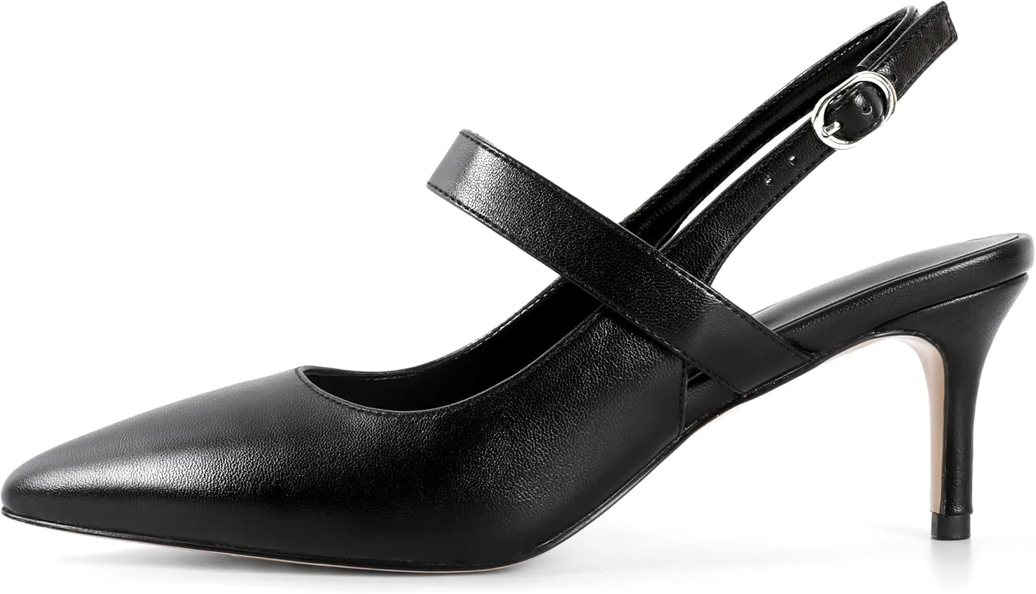 SAMMITOP Womens Slingback Kitten Heels Closed Pointed Toe Ankle Strap Pumps Elegant Casual Wedding Office Dressy Shoes 2.5 Inch