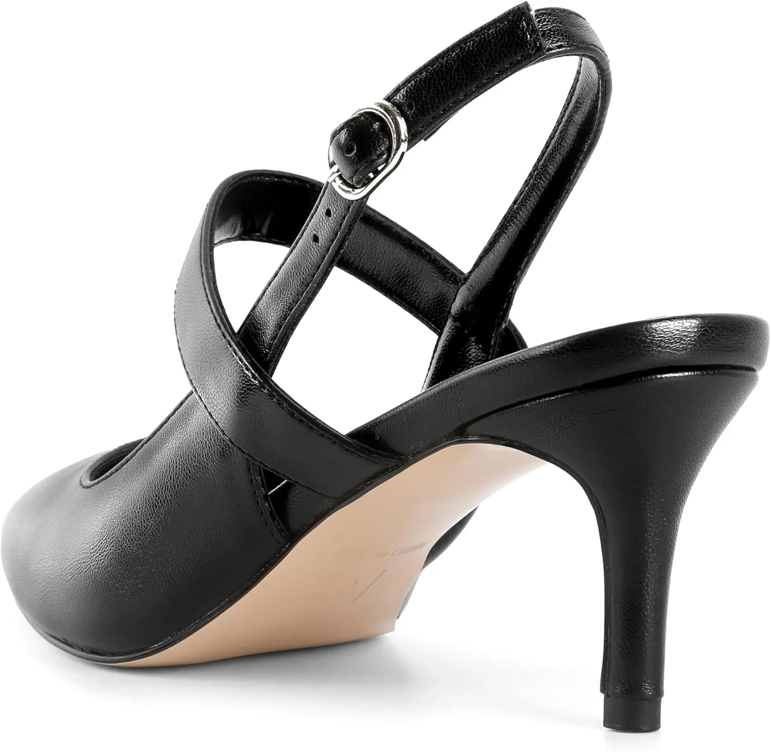 SAMMITOP Womens Slingback Kitten Heels Closed Pointed Toe Ankle Strap Pumps Elegant Casual Wedding Office Dressy Shoes 2.5 Inch