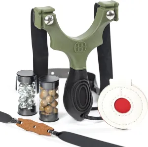 Scout XT Slingshot with Target, Clay Ammo and Bands for Professional Hunting and Powerful Target Shooting Sling Shot