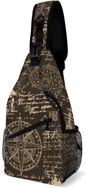 Sea-travel-print Crossbody Sling Backpack, Shoulder Bag Chest Bag for Travel Sport Running