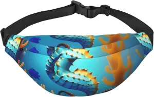 Seabed coral seahorse Print Sling Bag Fanny Pack, Crossbody Chest Bag with Adjustable Strap for Travel, Daily Casual Use