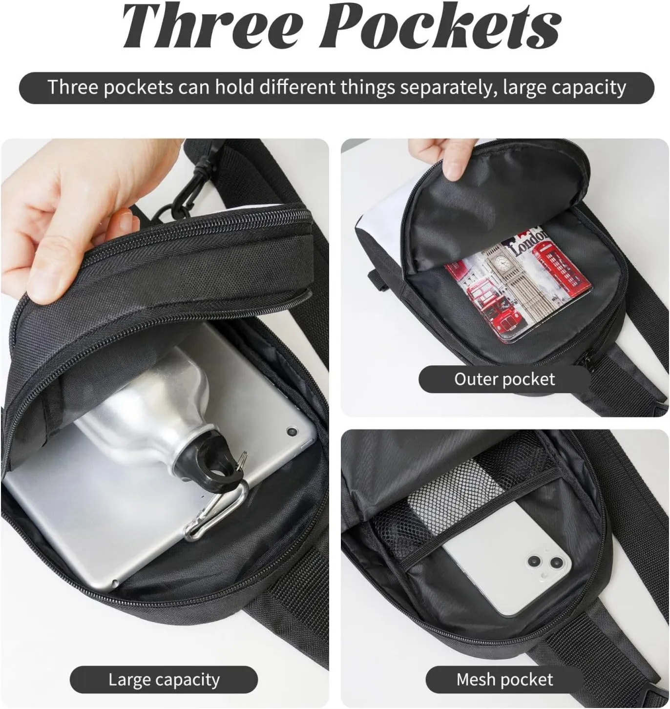 Sling Backpack Crossbody Sling Bag for Men Women Cross Chest Bag Card communication box Shoulder Bag Travel Hiking Daypack