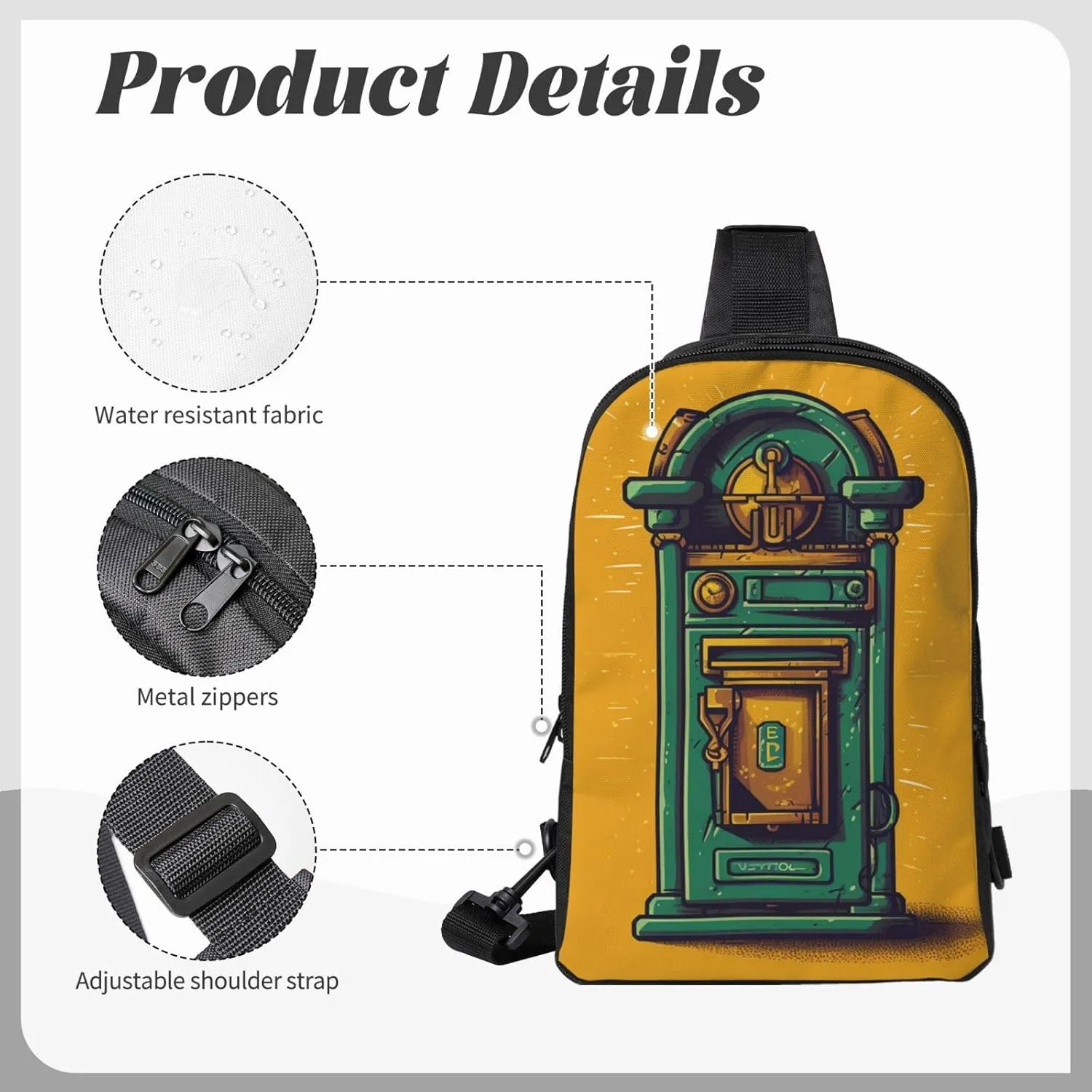 Sling Backpack Crossbody Sling Bag for Men Women Cross Chest Bag Card communication box Shoulder Bag Travel Hiking Daypack