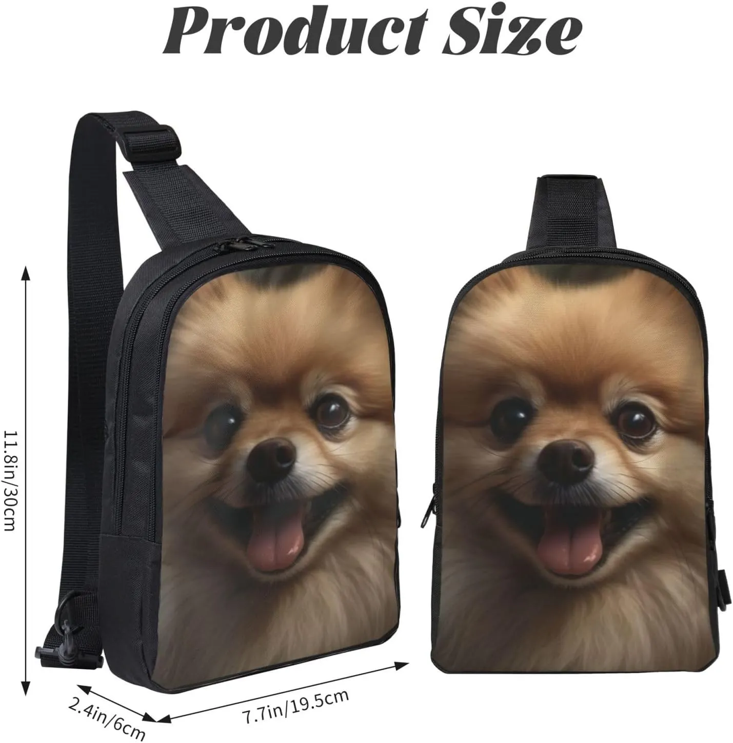 Sling Backpack Crossbody Sling Bag for Men Women Cross Chest Bag Cute Pomeranian Shoulder Bag Travel Hiking Daypack