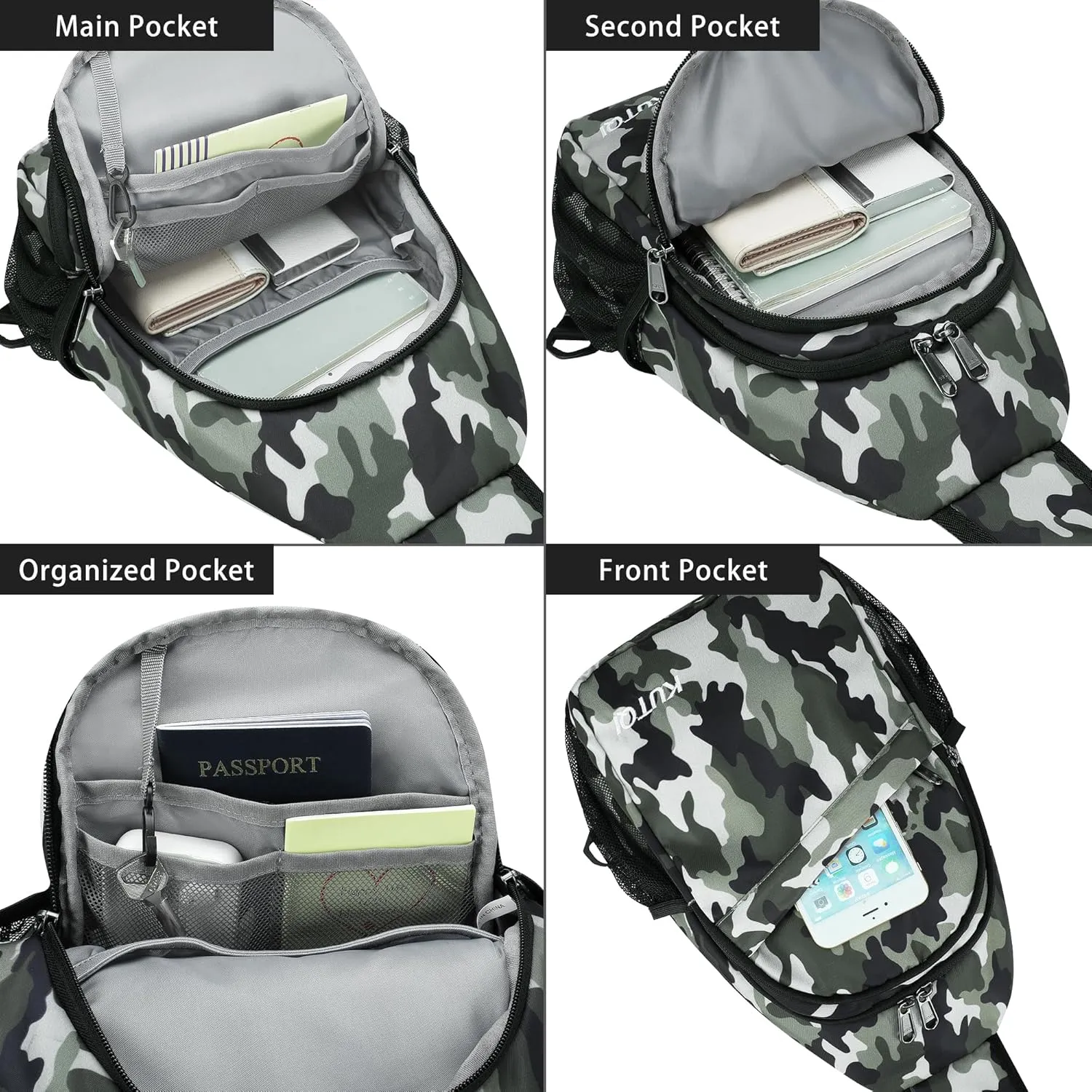 Sling Backpack Crossbody Sling Bag for Women Men Multipurpose Travel Essentials Hiking Chest Bag Daypack