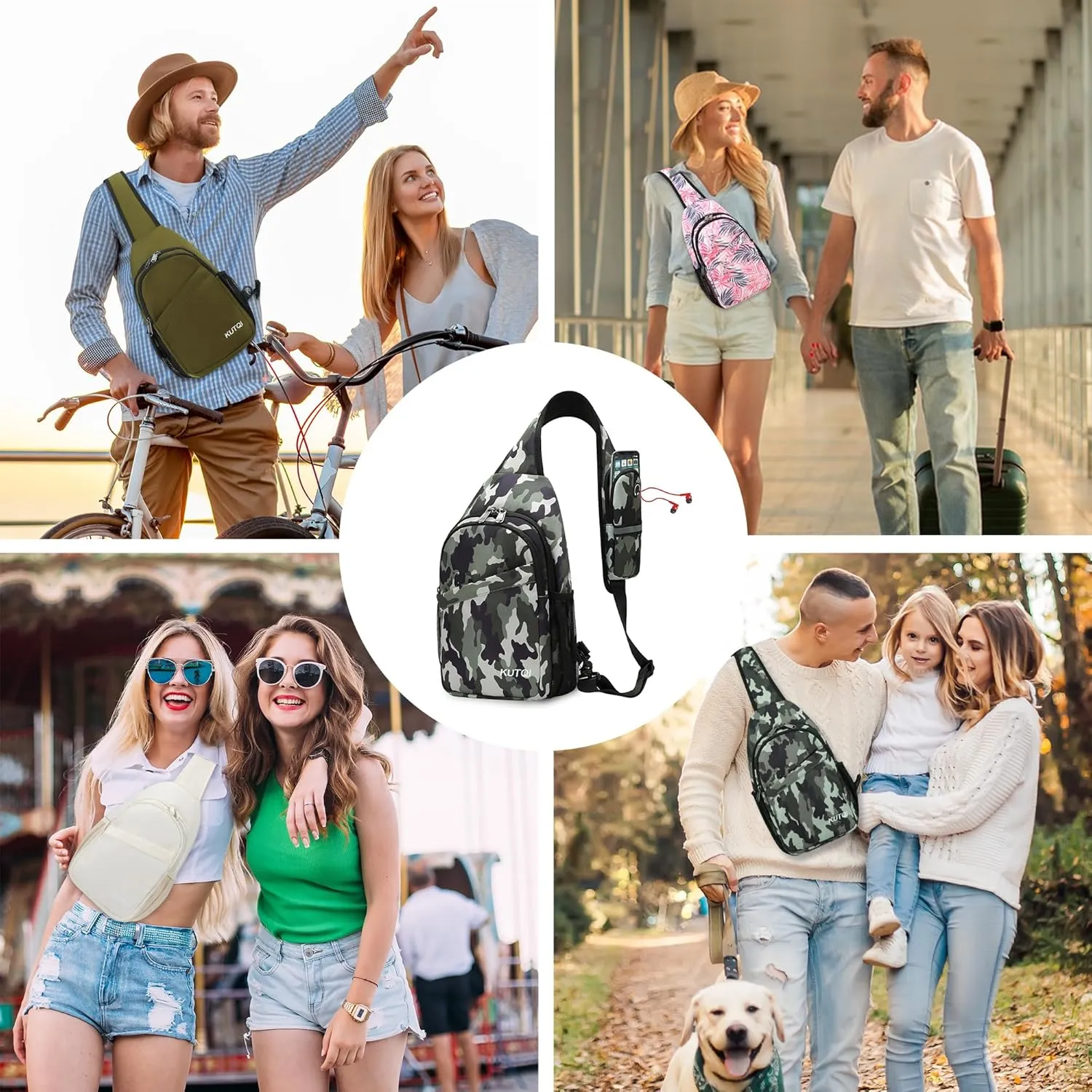 Sling Backpack Crossbody Sling Bag for Women Men Multipurpose Travel Essentials Hiking Chest Bag Daypack