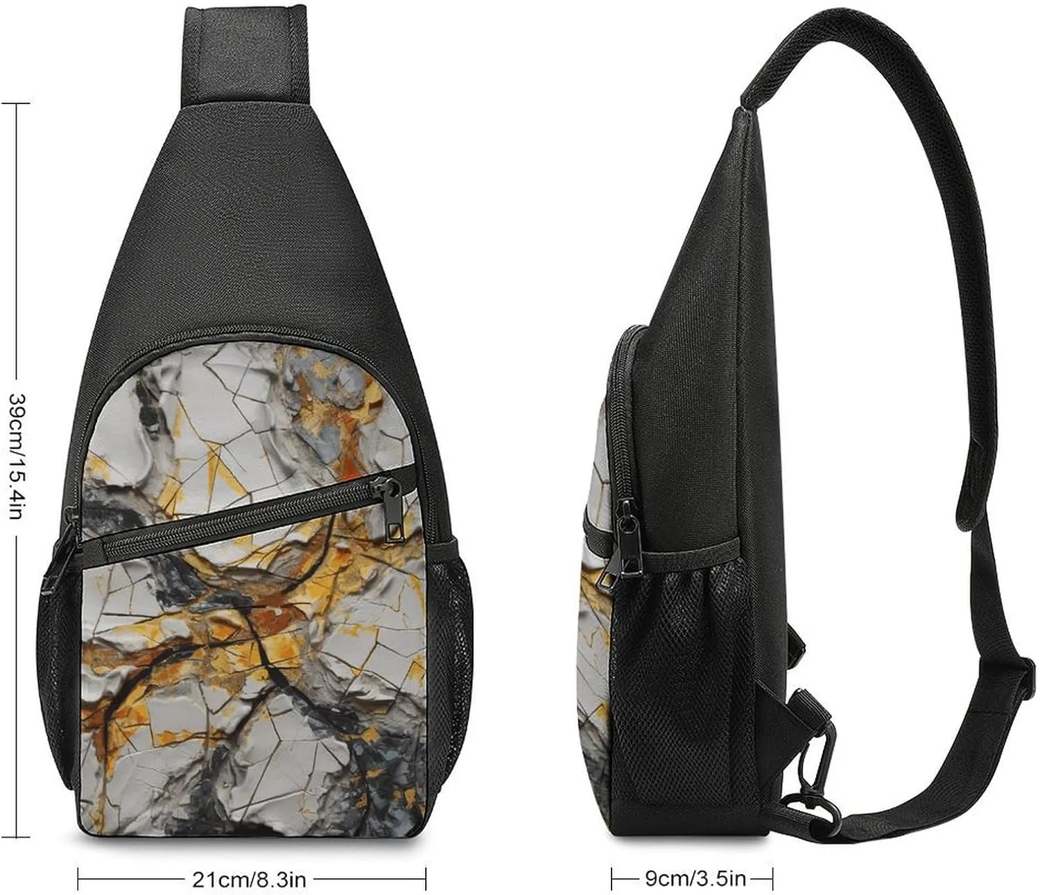 Sling Backpack for Women Men Crossbody Chest Bag Travel Different Paintings Daypack Shoulder Bag for Hiking