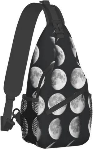 Sling Backpack Moon Phase Travel Hiking Daypack Crossbody Shoulder Bag