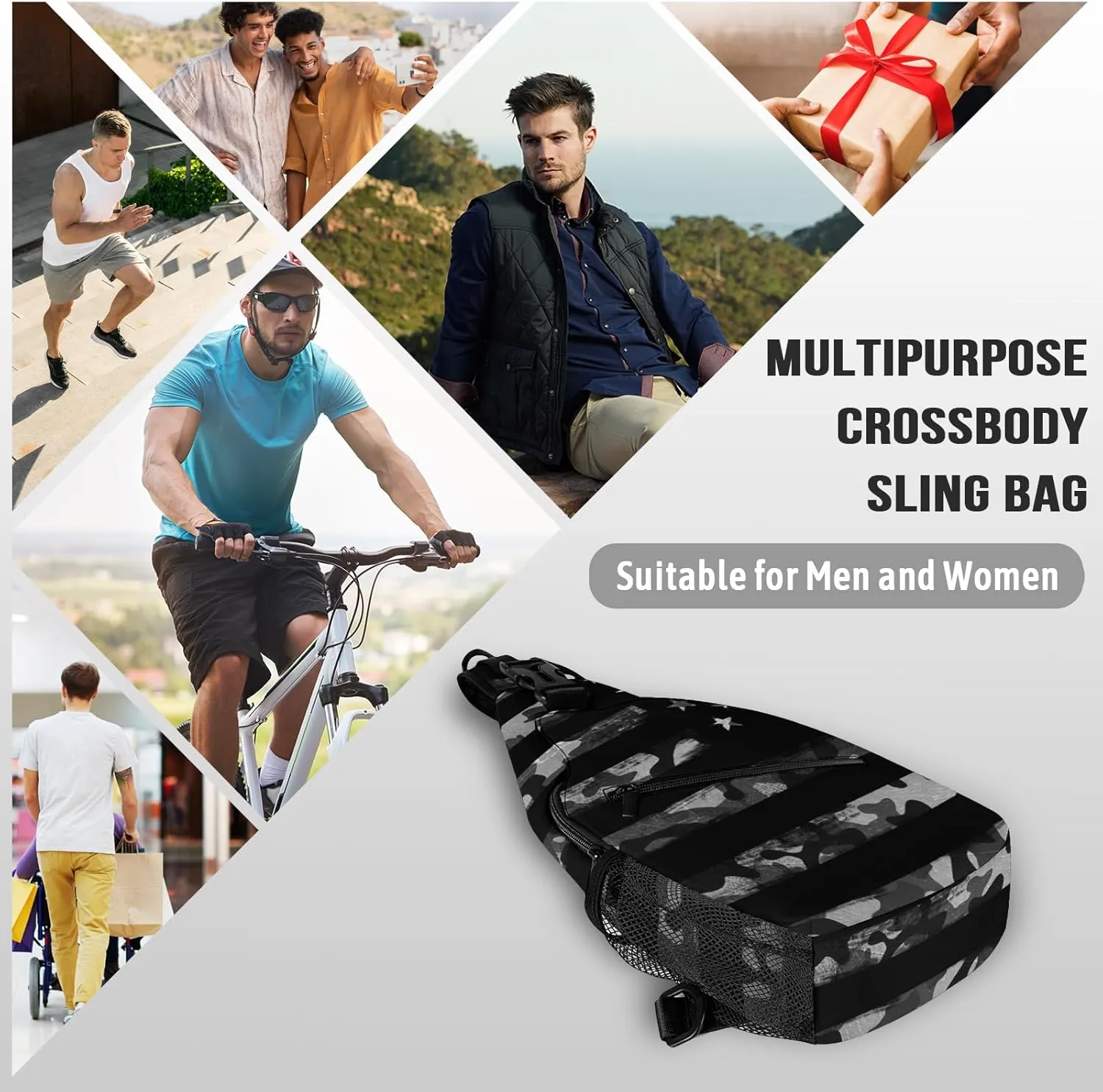 Sling Backpack Trendy Sling Bag Multipurpose Crossbody Sling Travel Hiking Crossbody Shoulder Backpack