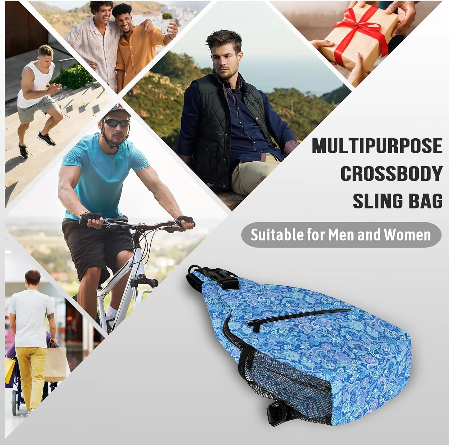 Sling Backpack Trendy Sling Bag Multipurpose Crossbody Sling Travel Hiking Crossbody Shoulder Backpack