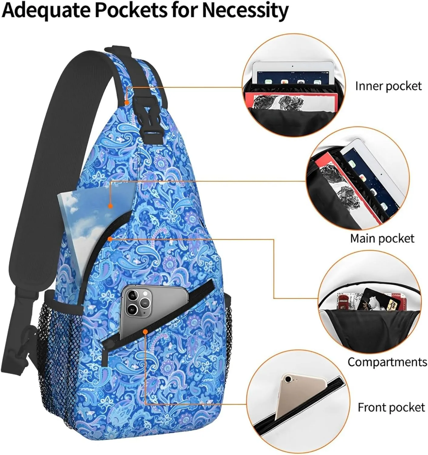 Sling Backpack Trendy Sling Bag Multipurpose Crossbody Sling Travel Hiking Crossbody Shoulder Backpack