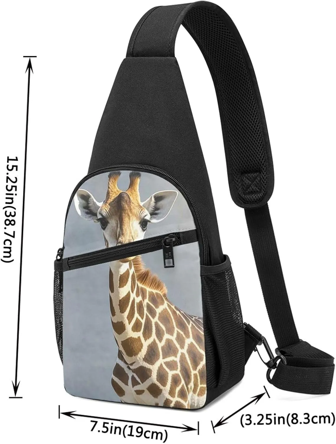 Sling Bag Backpack for Men Women Crossbody cute giraffe3 Chest Bag Crossbody Bag for Travel Sport Running