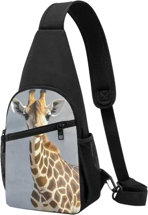 Sling Bag Backpack for Men Women Crossbody cute giraffe3 Chest Bag Crossbody Bag for Travel Sport Running