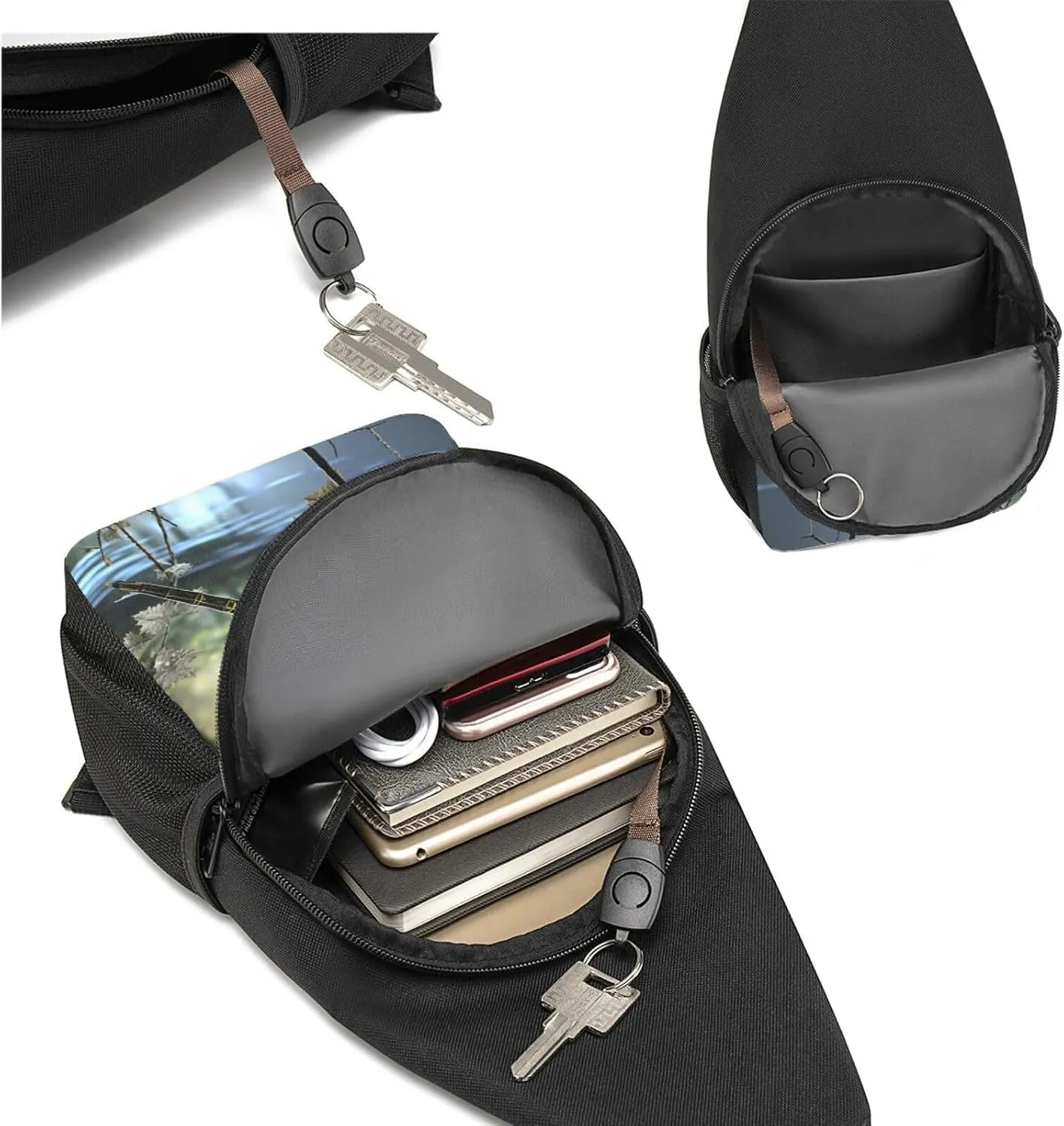 Sling Bag Backpack for Men Women Crossbody Dragonflies Chest Bag Crossbody Bag for Travel Sport Running