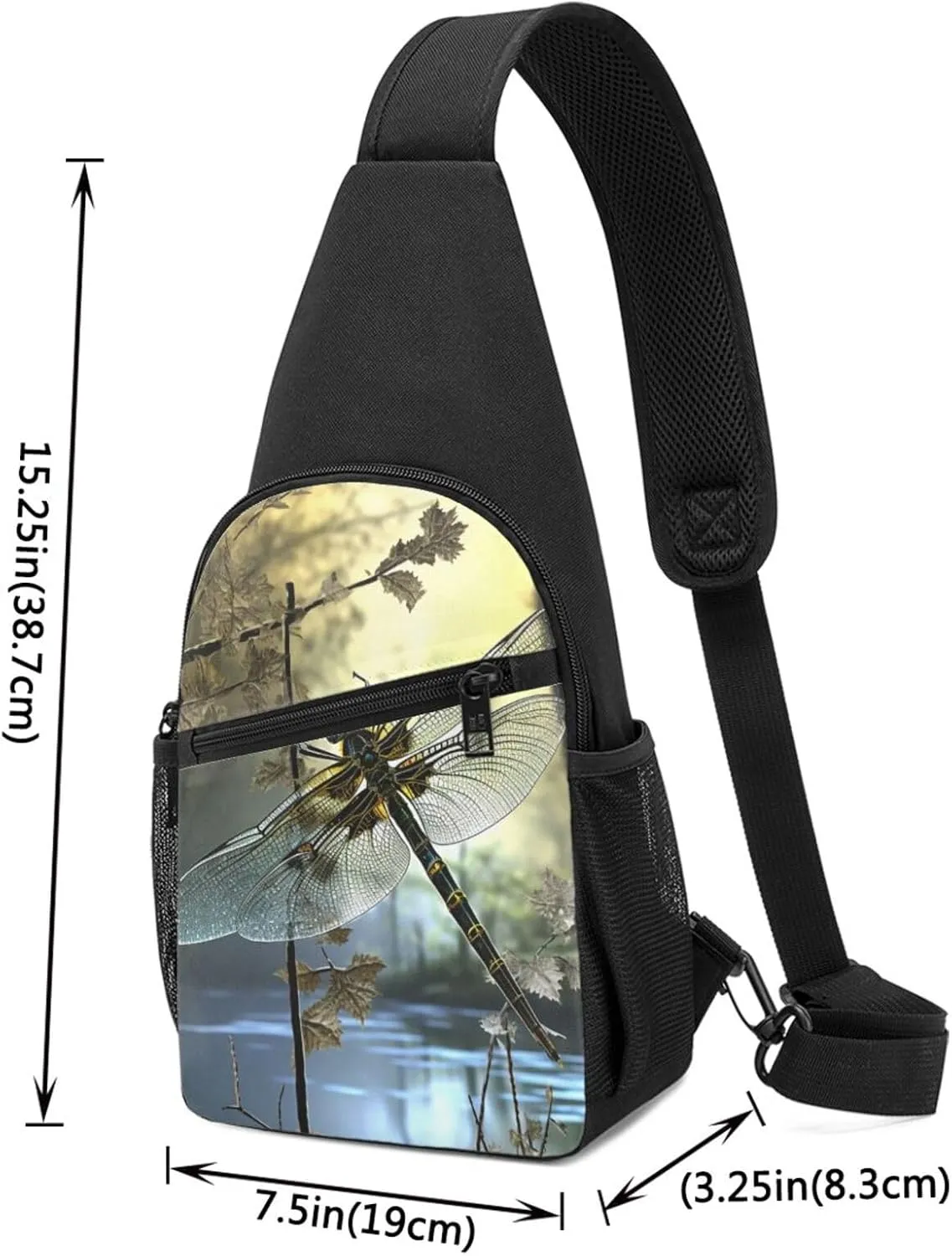 Sling Bag Backpack for Men Women Crossbody Dragonflies Chest Bag Crossbody Bag for Travel Sport Running