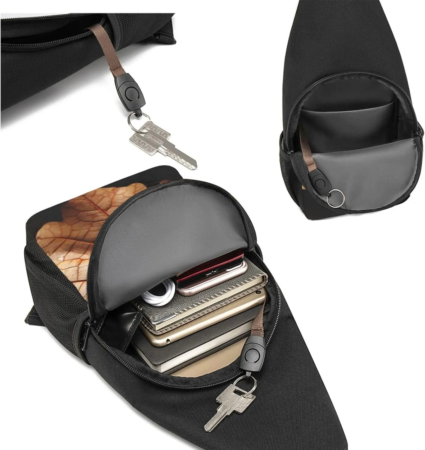 Sling Bag Backpack for Men Women Crossbody Dry leaves Chest Bag Crossbody Bag for Travel Sport Running