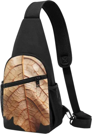 Sling Bag Backpack for Men Women Crossbody Dry leaves Chest Bag Crossbody Bag for Travel Sport Running
