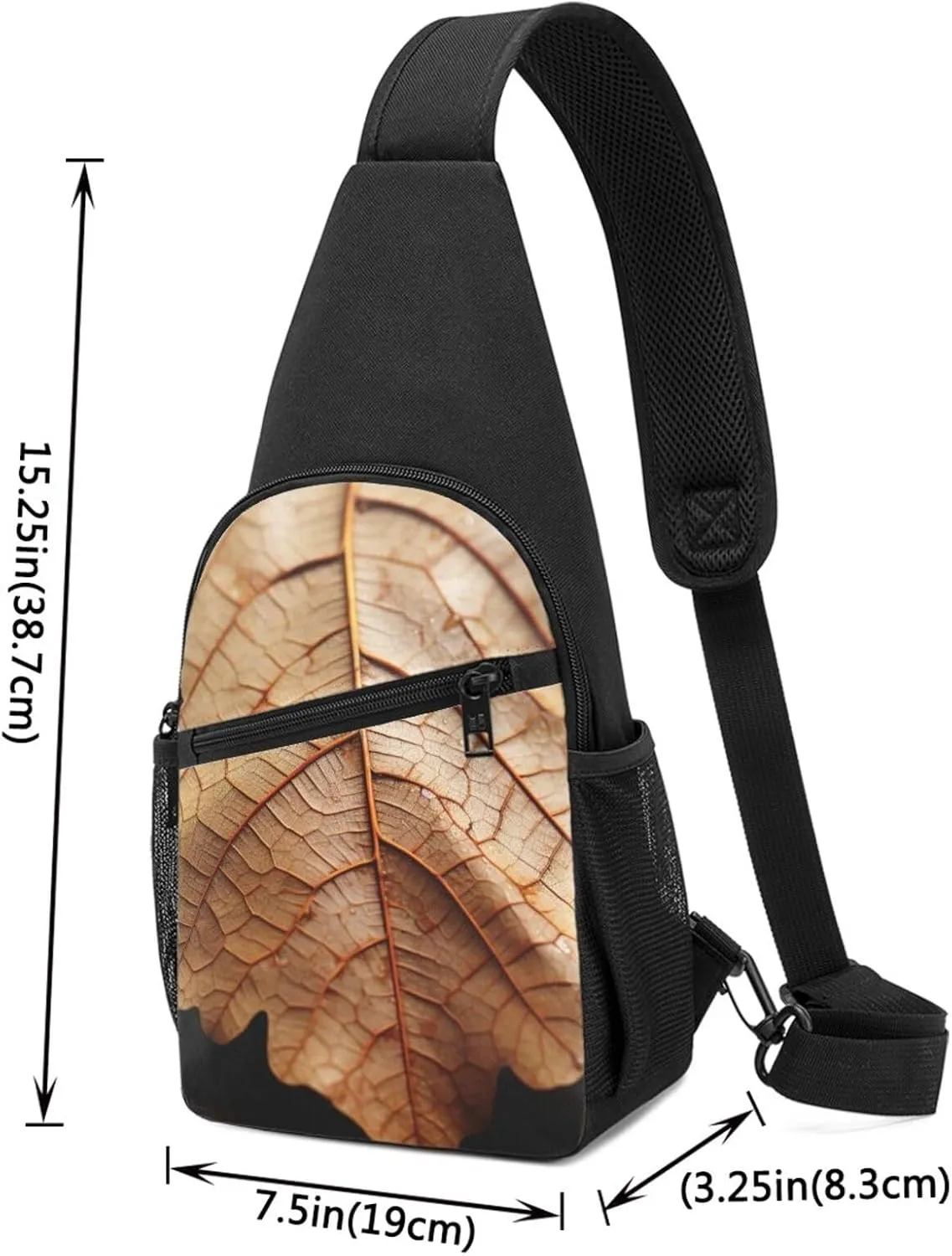 Sling Bag Backpack for Men Women Crossbody Dry leaves Chest Bag Crossbody Bag for Travel Sport Running