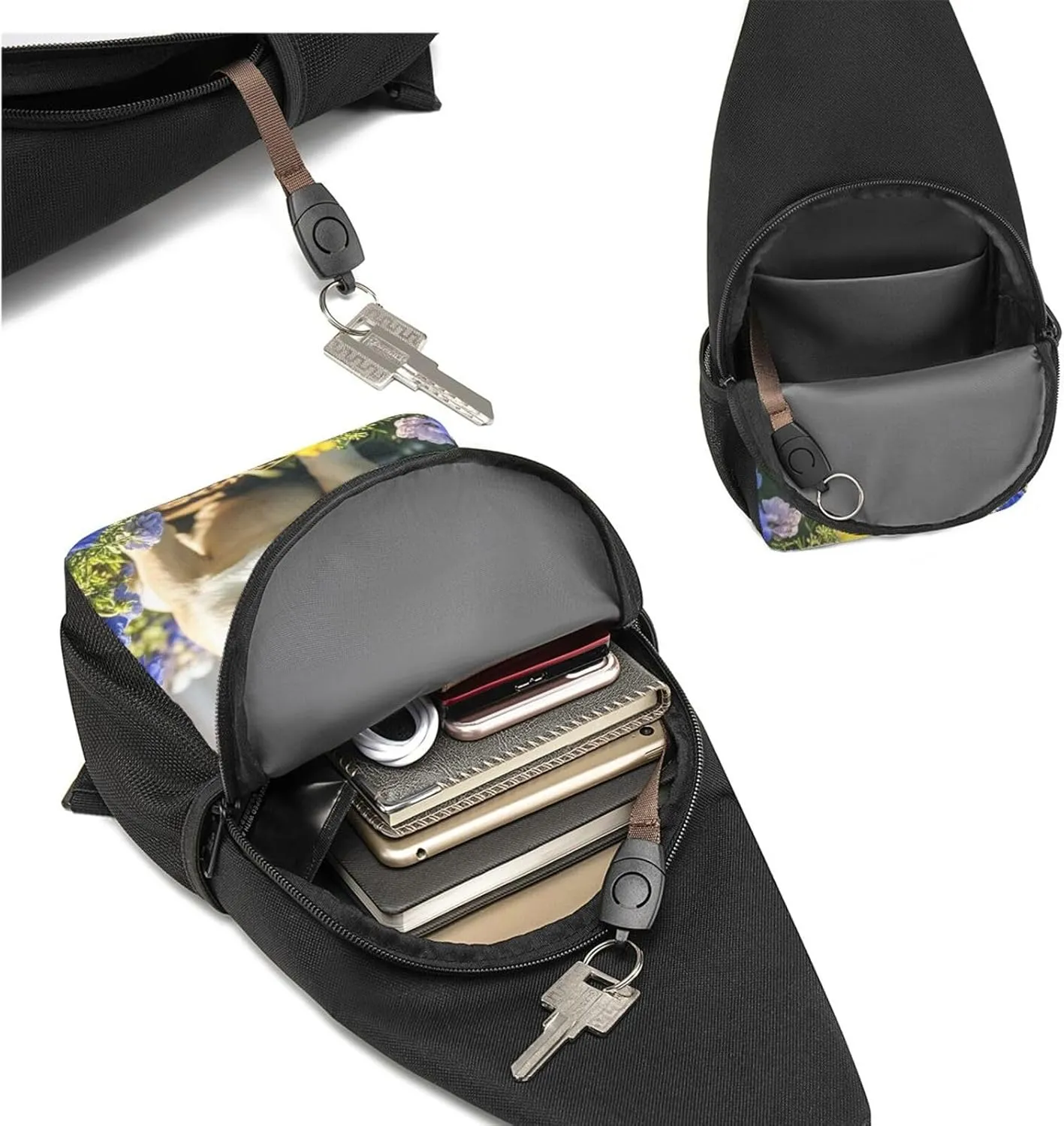 Sling Bag Backpack for Men Women Crossbody French Bulldog Dog Cute Chest Bag Crossbody Bag for Travel Sport Running