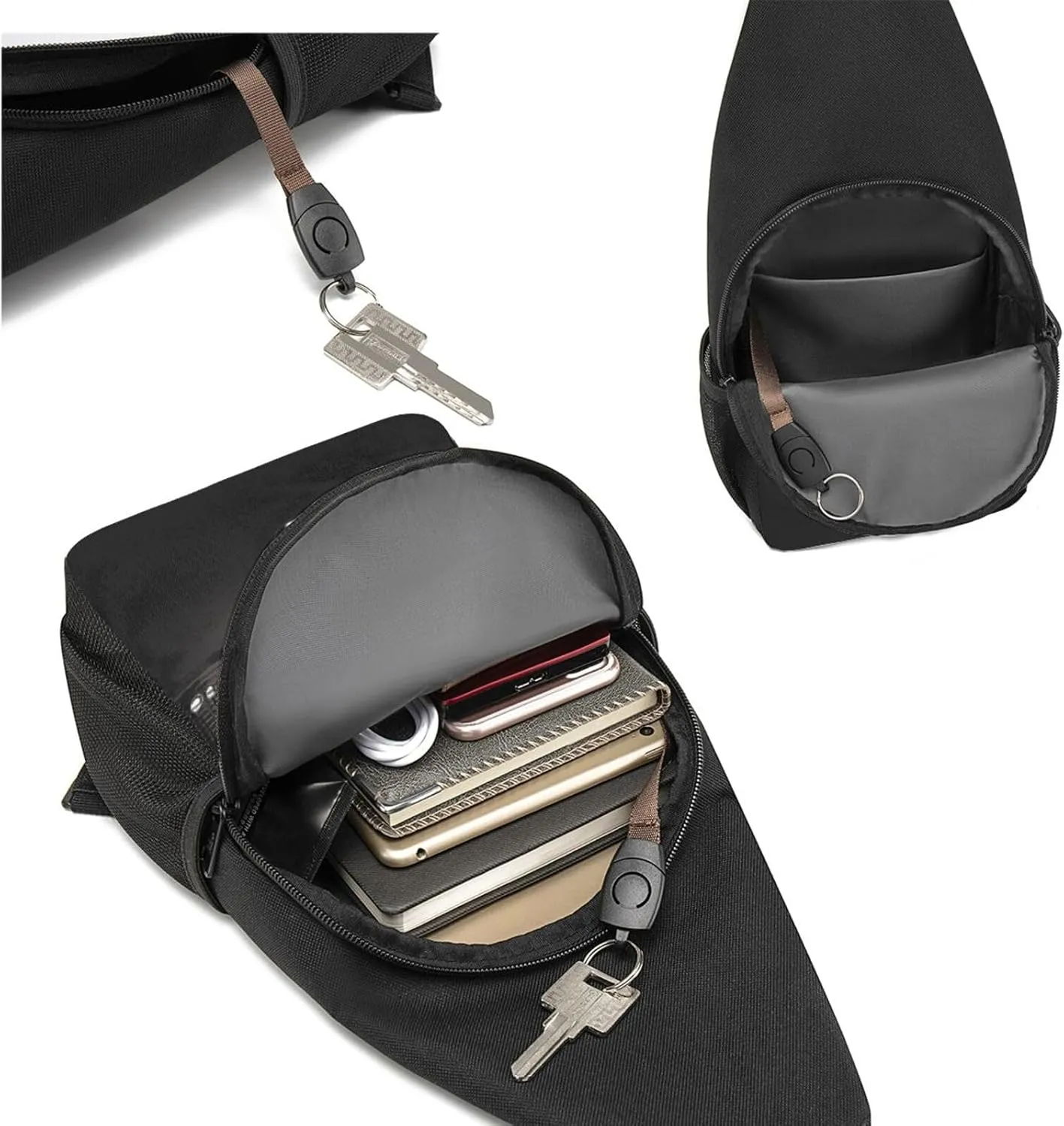 Sling Bag Backpack for Men Women Crossbody Musical Symbols Chest Bag Crossbody Bag for Travel Sport Running