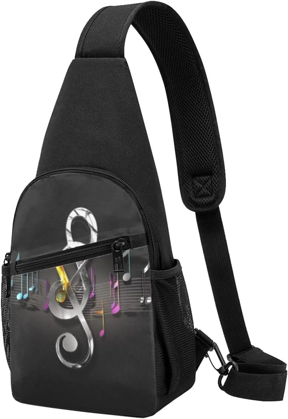Sling Bag Backpack for Men Women Crossbody Musical Symbols Chest Bag Crossbody Bag for Travel Sport Running