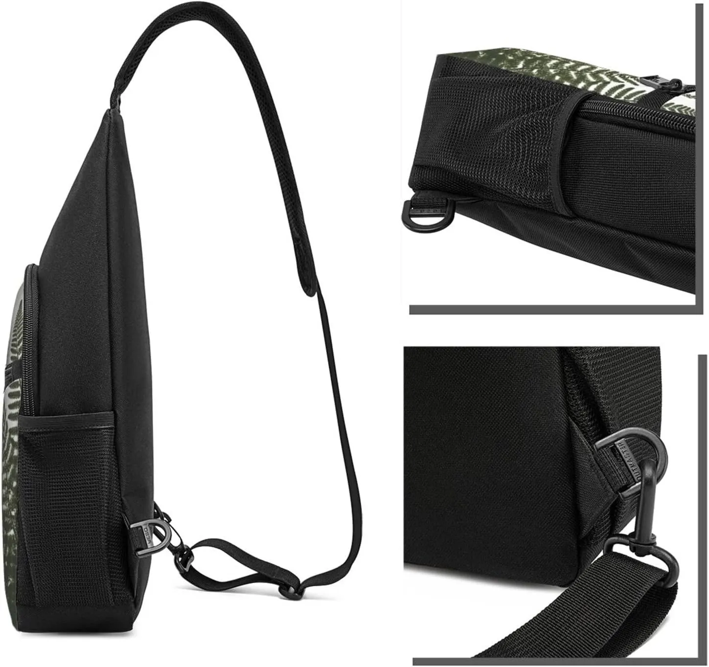 Sling Bag Backpack for Men Women Crossbody natural plant fern leaf Chest Bag Crossbody Bag for Travel Sport Running