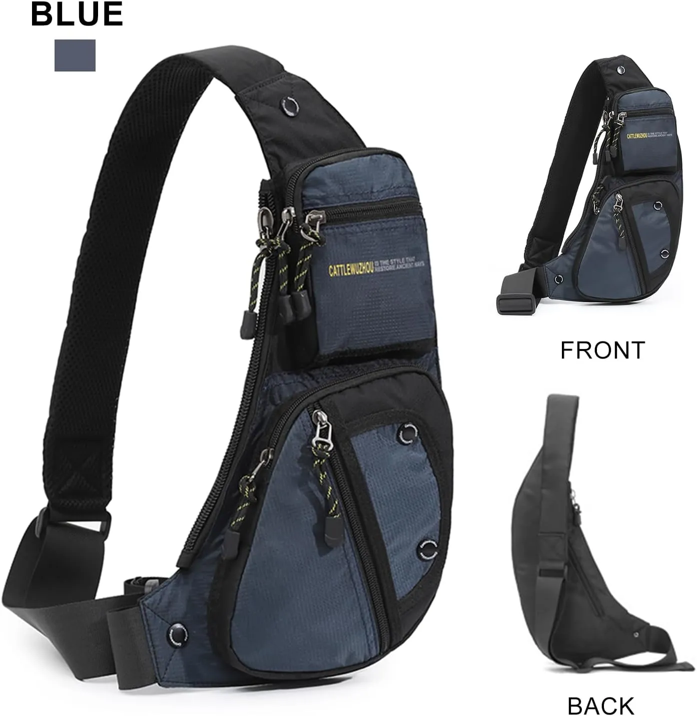 Sling Bag Chest Shoulder Backpack Crossbody Bags Casual Daypack for Men,Multipurpose Cross Body Chest Bag